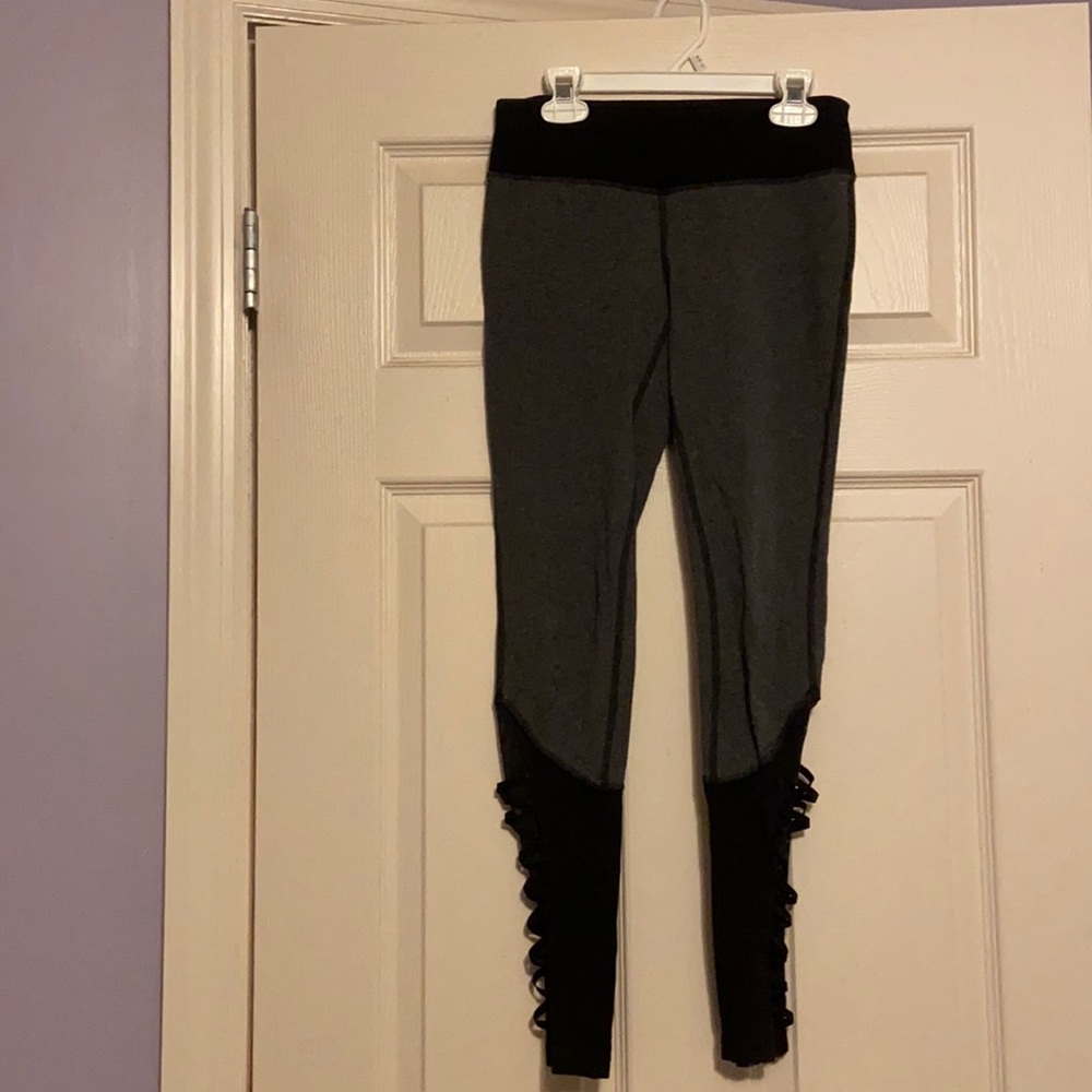 Material Girl Active gray and black leggings
